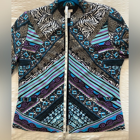 Chico's Women's Multiple Print/Color Open Front Jacket, Long Sleeves Size 1 - Picture 5 of 11